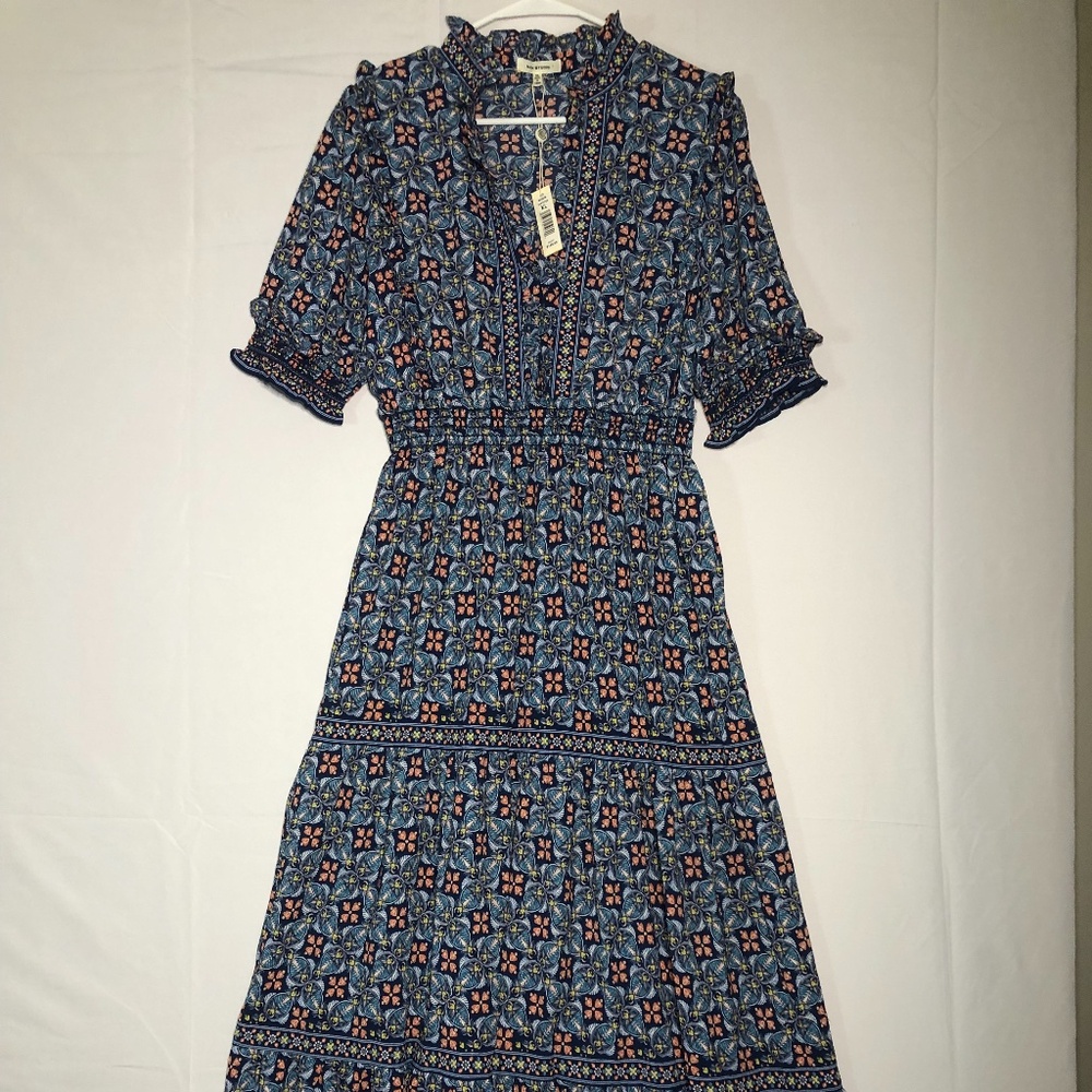 Max Studio Blue Floral Maxi Dress Size XL (G)